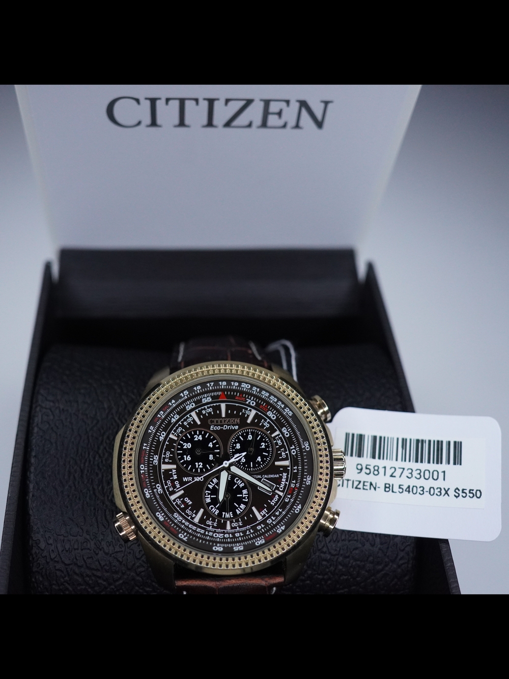 Citizen BL5403-03X Men's Eco-Drive Rose Gold Brown Dial Perpetual Calendar Watch